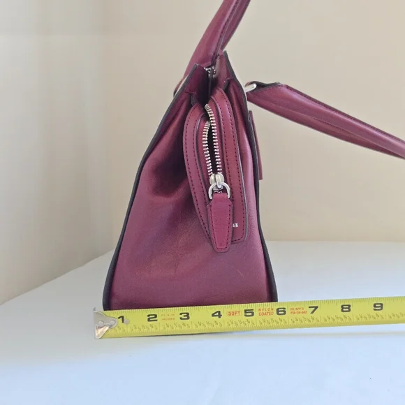 Coach Handbag Legacy Chelsea Tan/Red Classic Leather Tassel Boho Chic Satchel - Picture 15 of 16